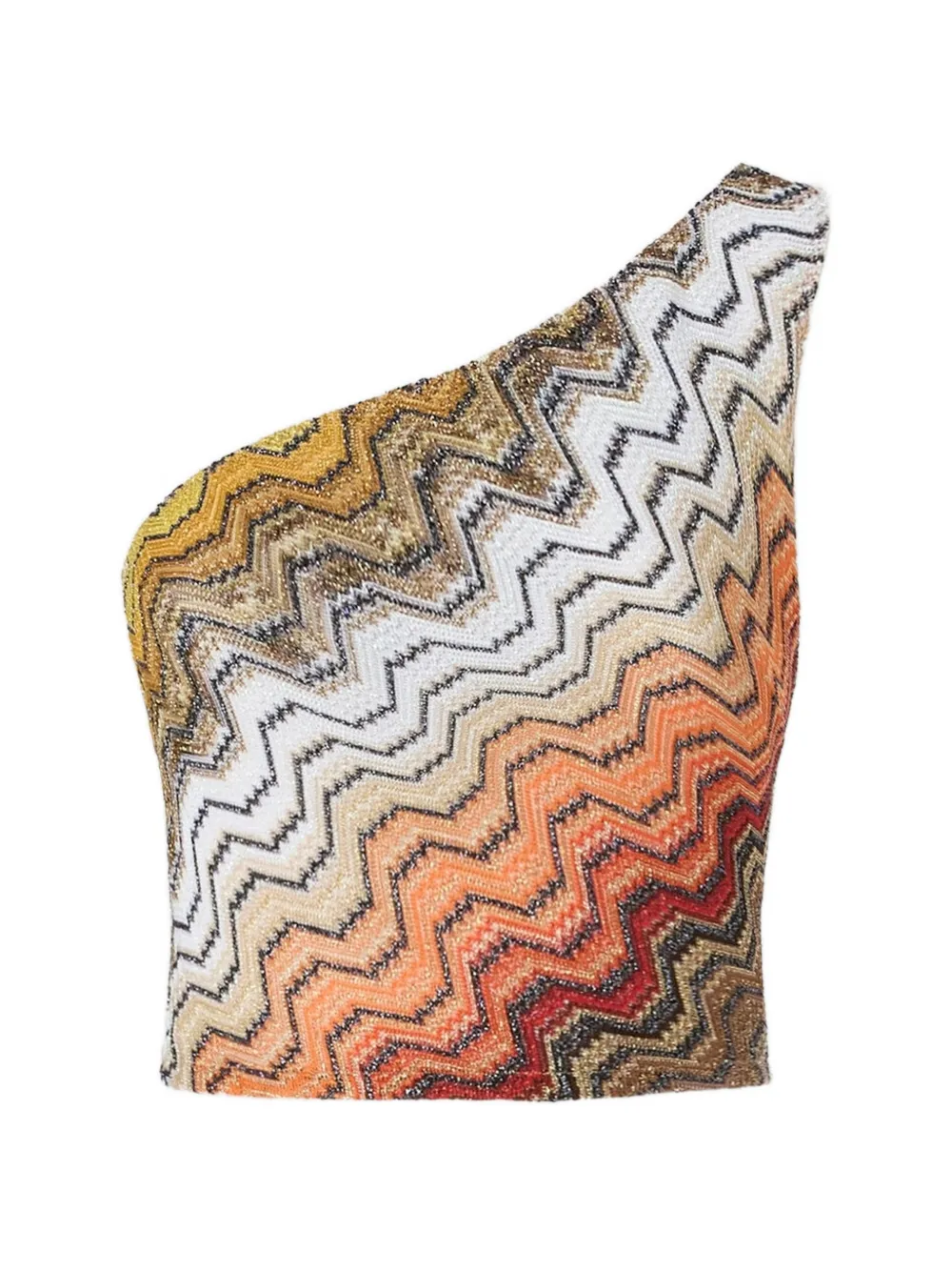 Missoni Top monospalla in misto viscosa lamé - Arancione