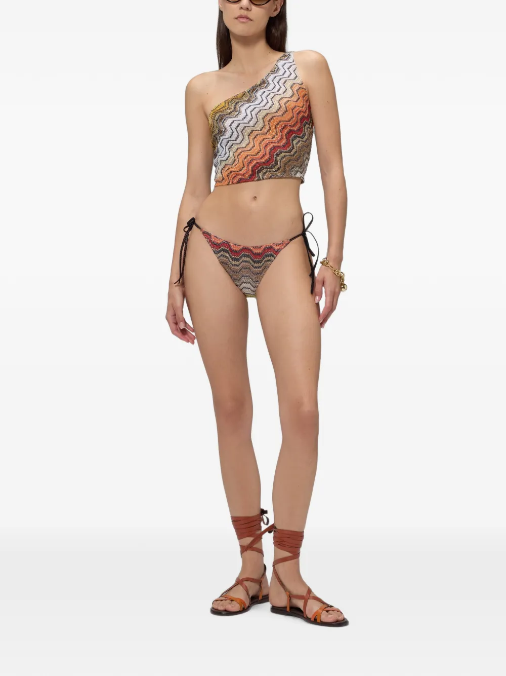 Missoni Asymmetrische top van viscose lamé blend Oranje