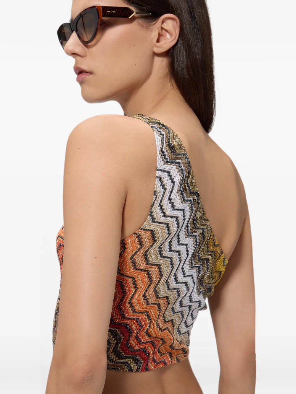 Missoni Asymmetrische top van viscose lamé blend Oranje