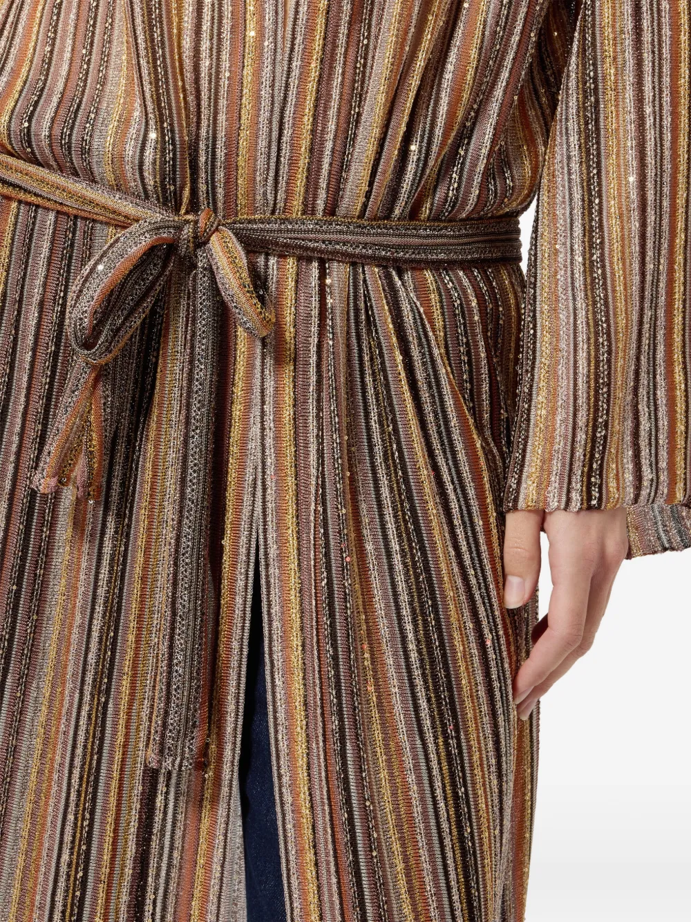 Missoni Gestreept vest met ceintuur Bruin