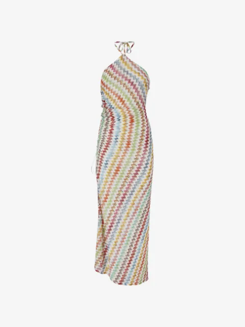 Missoni long cover-up in lamé viscose with micro zigzag pattern