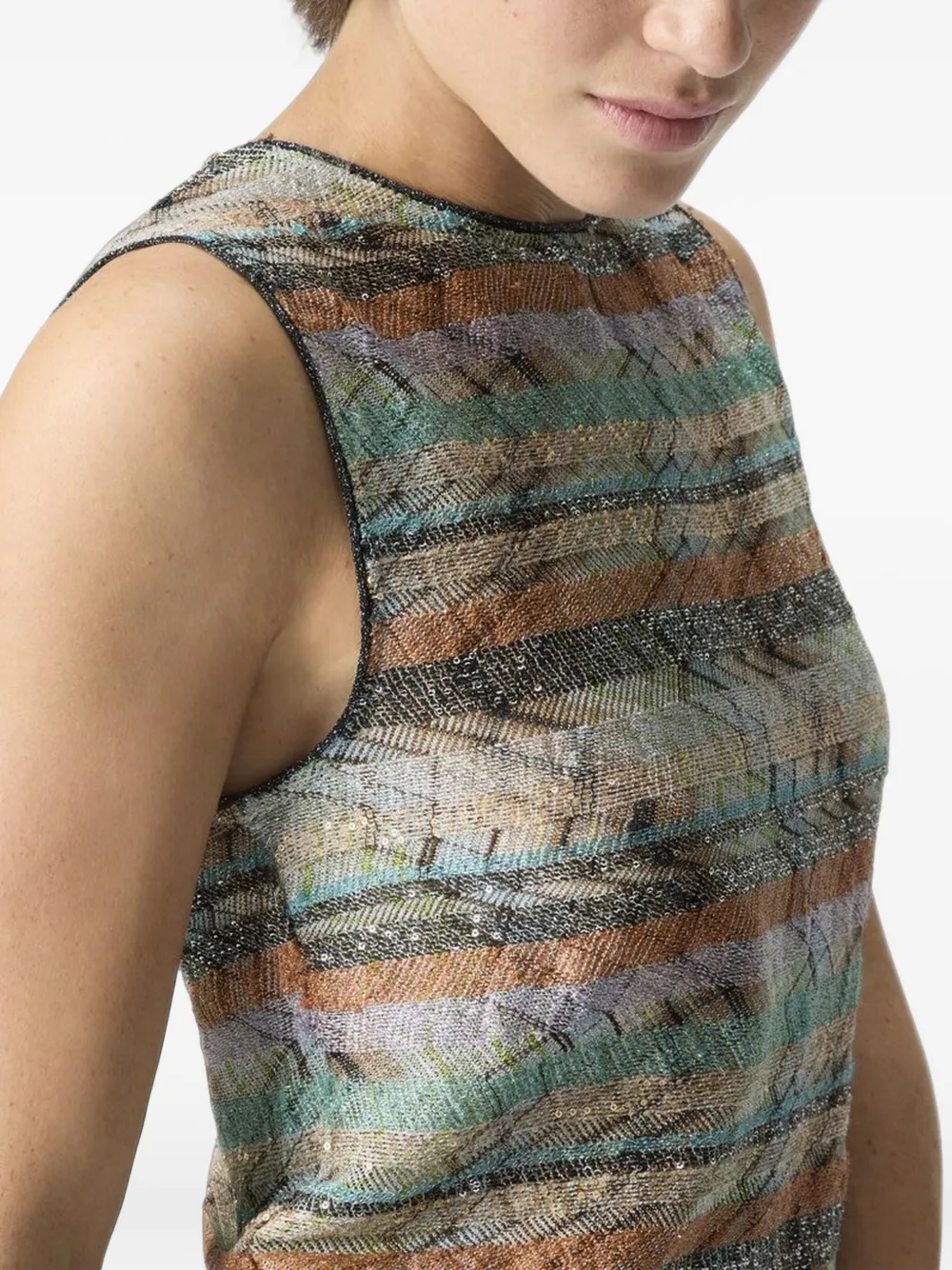 Missoni Gestreepte top Beige