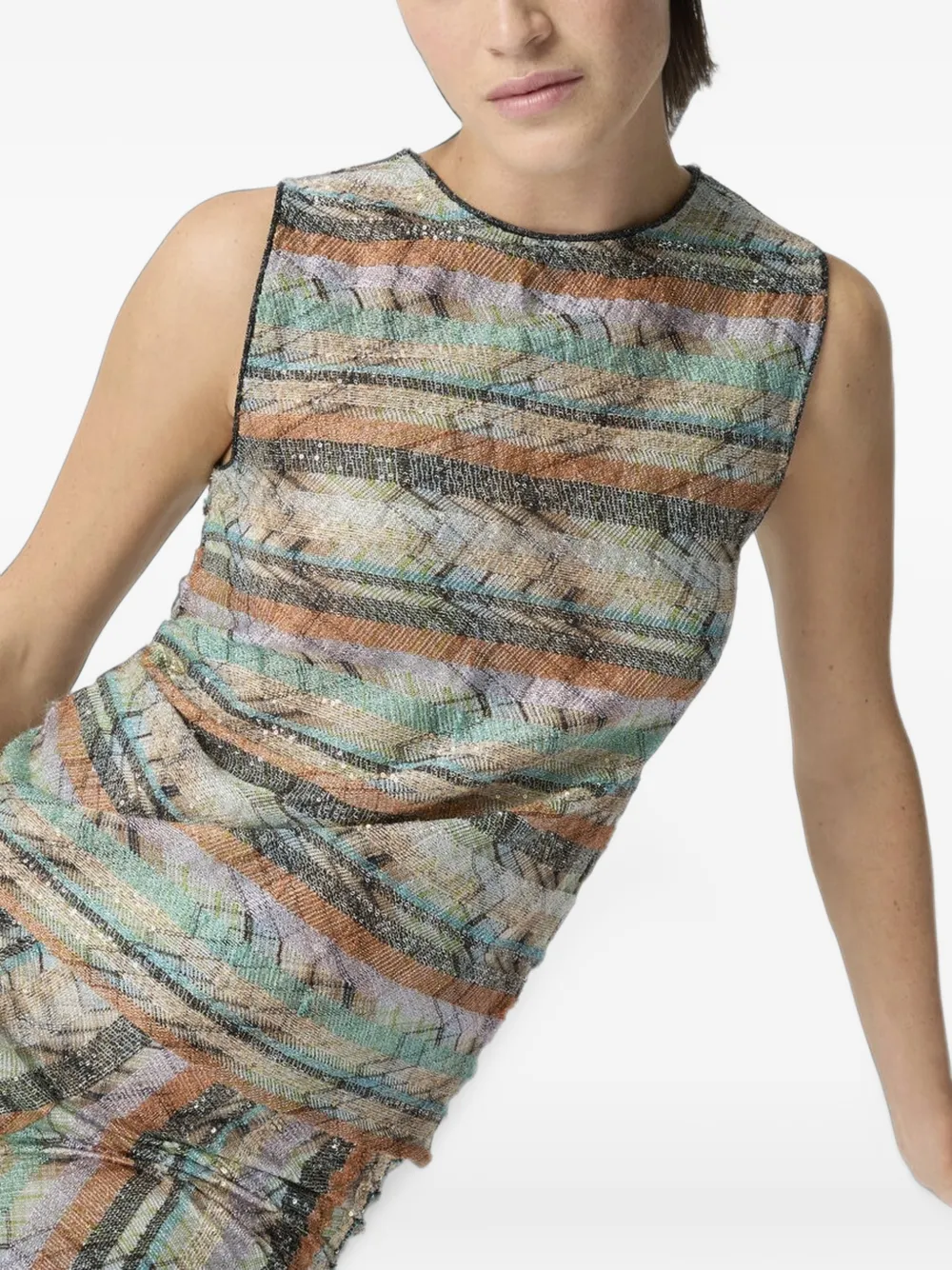 Missoni Gestreepte top Beige
