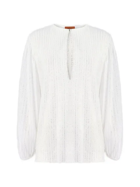 Missoni bluse med ballonærmer
