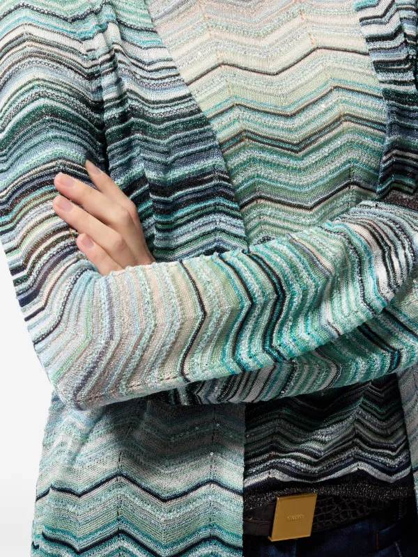 Missoni Chevron Long Cardigan | Blue | FARFETCH
