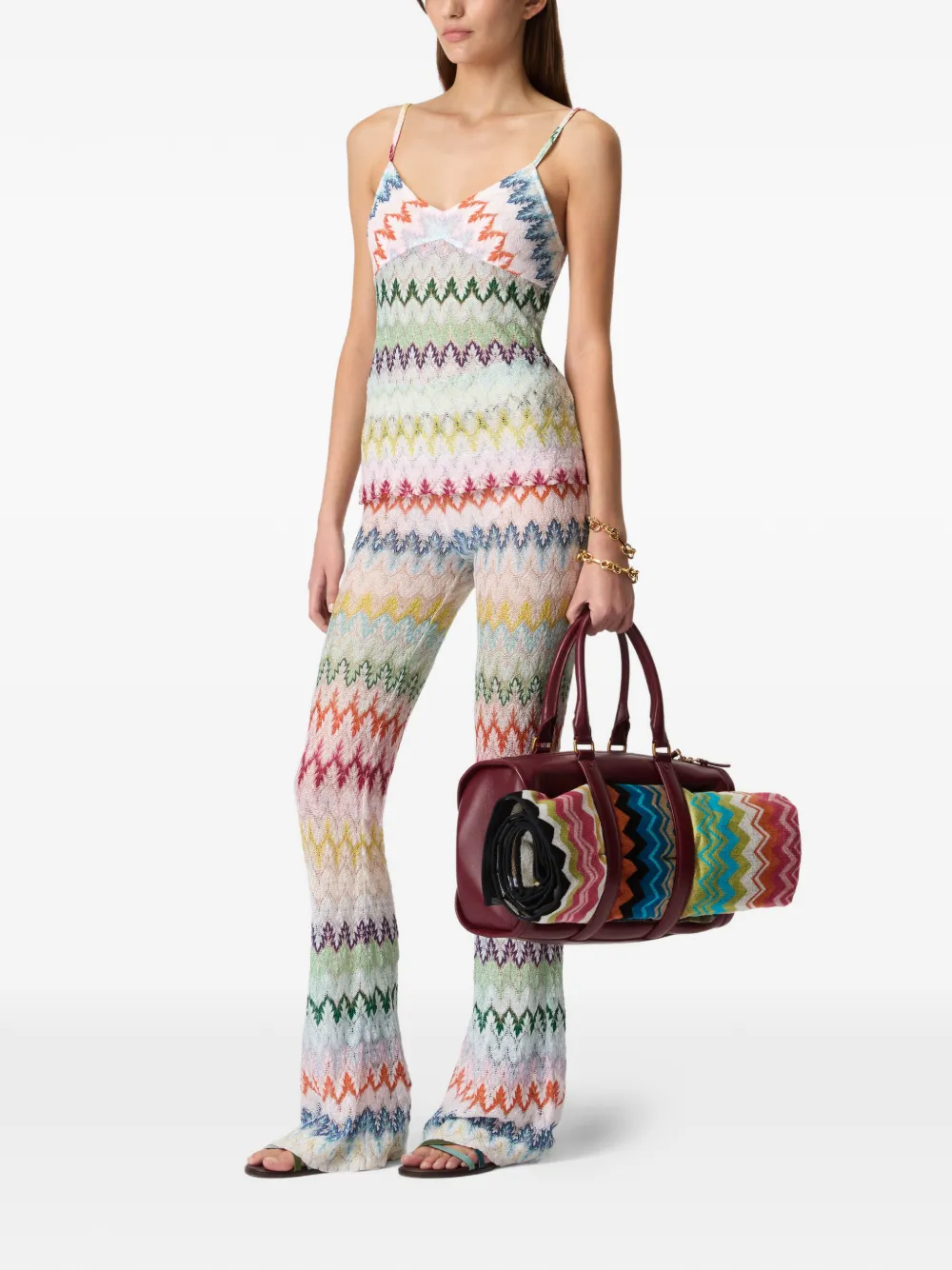 Missoni Top met V-hals en zigzag patroon Wit