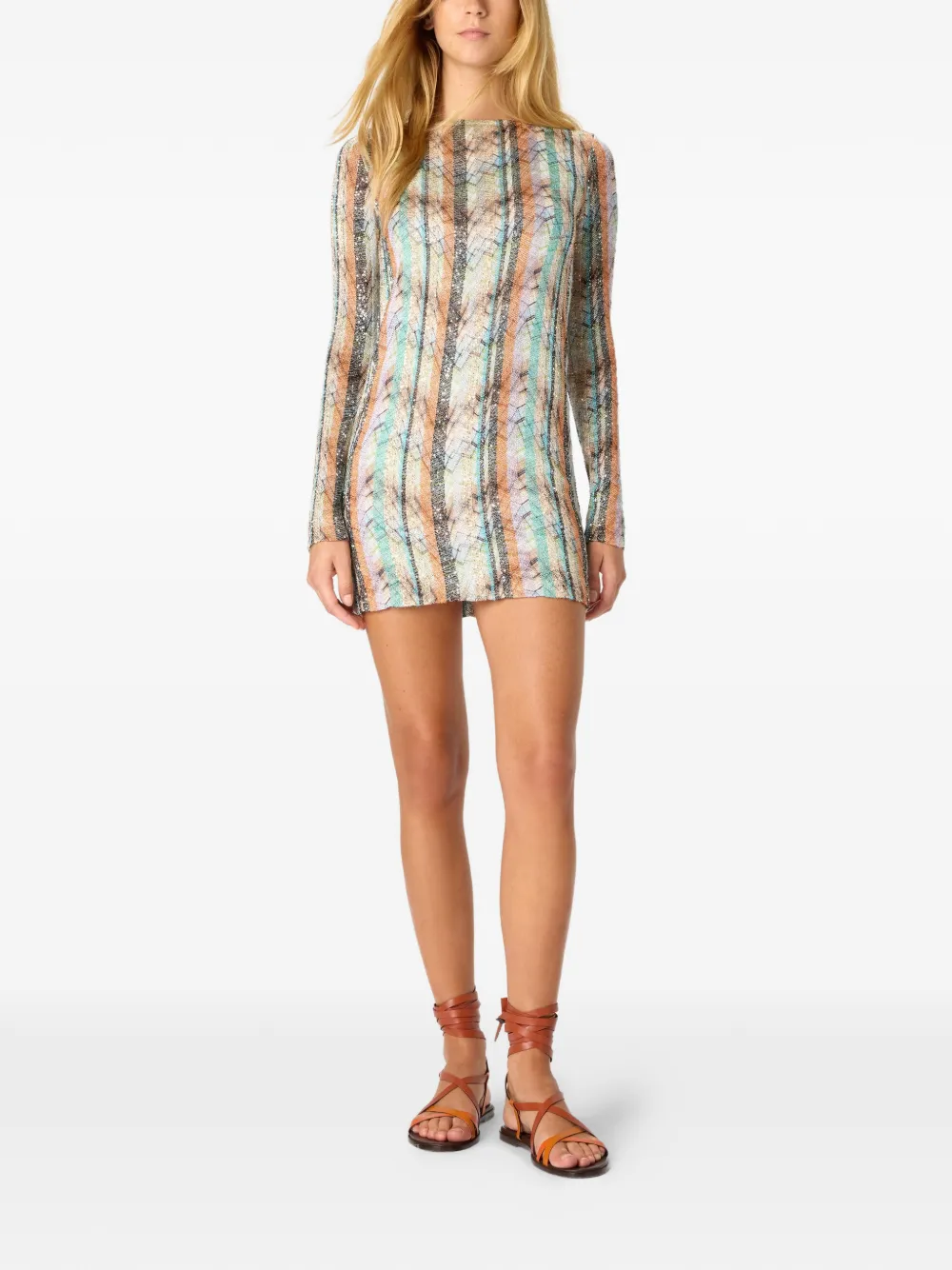 Missoni Mini-jurk met lange mouwen Beige