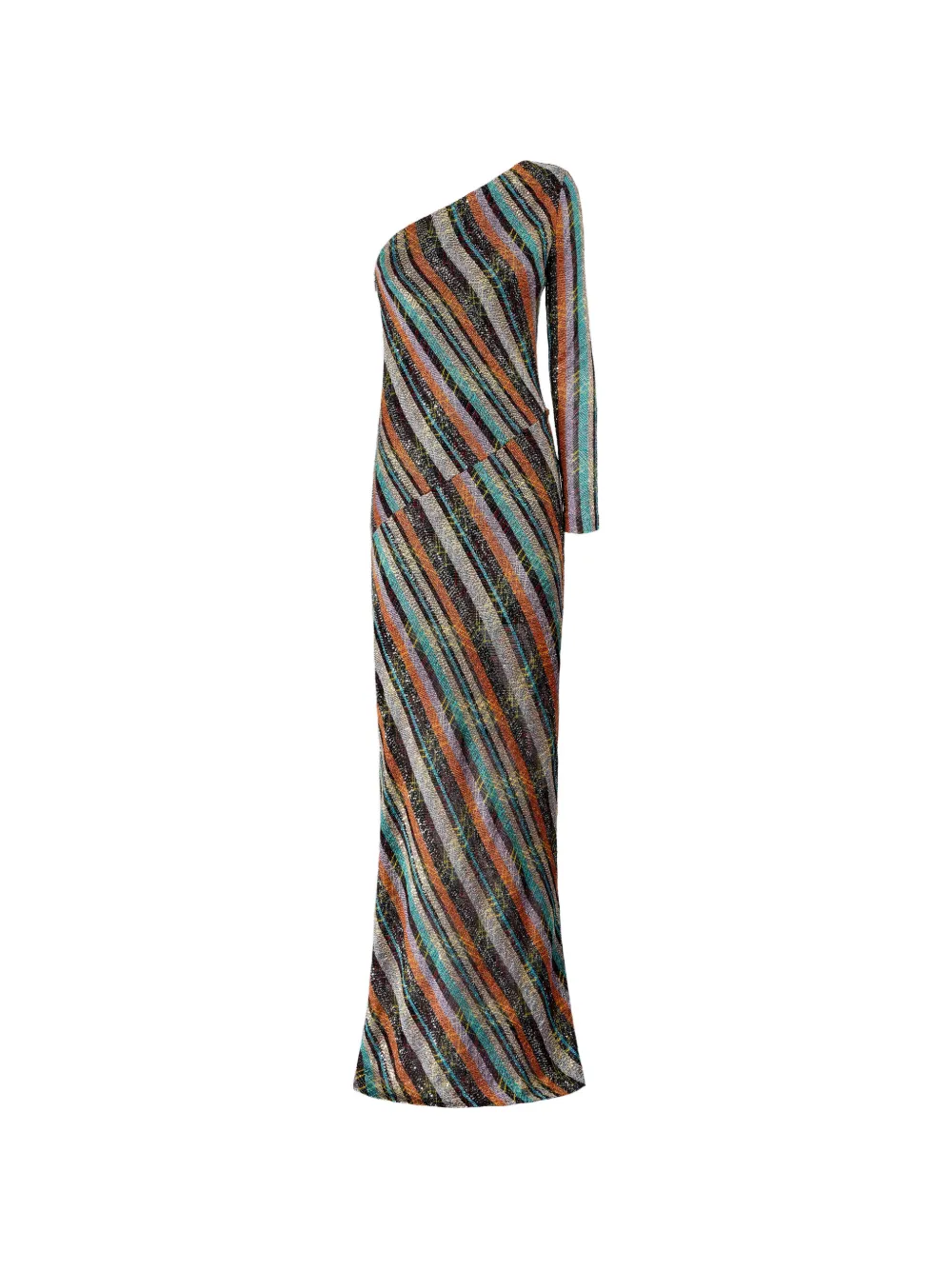 Missoni one-shoulder striped maxi dress - Brown