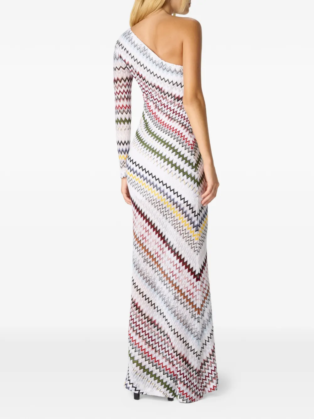 Missoni Asymmetrische maxi-jurk met chevron patroon Wit