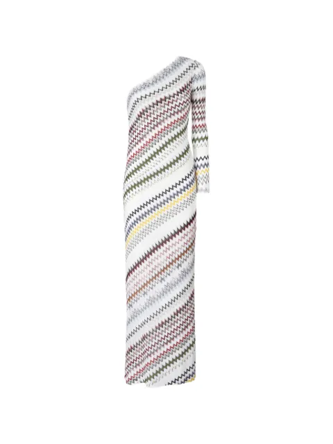 Missoni one-shoulder chevron-pattern maxi dress