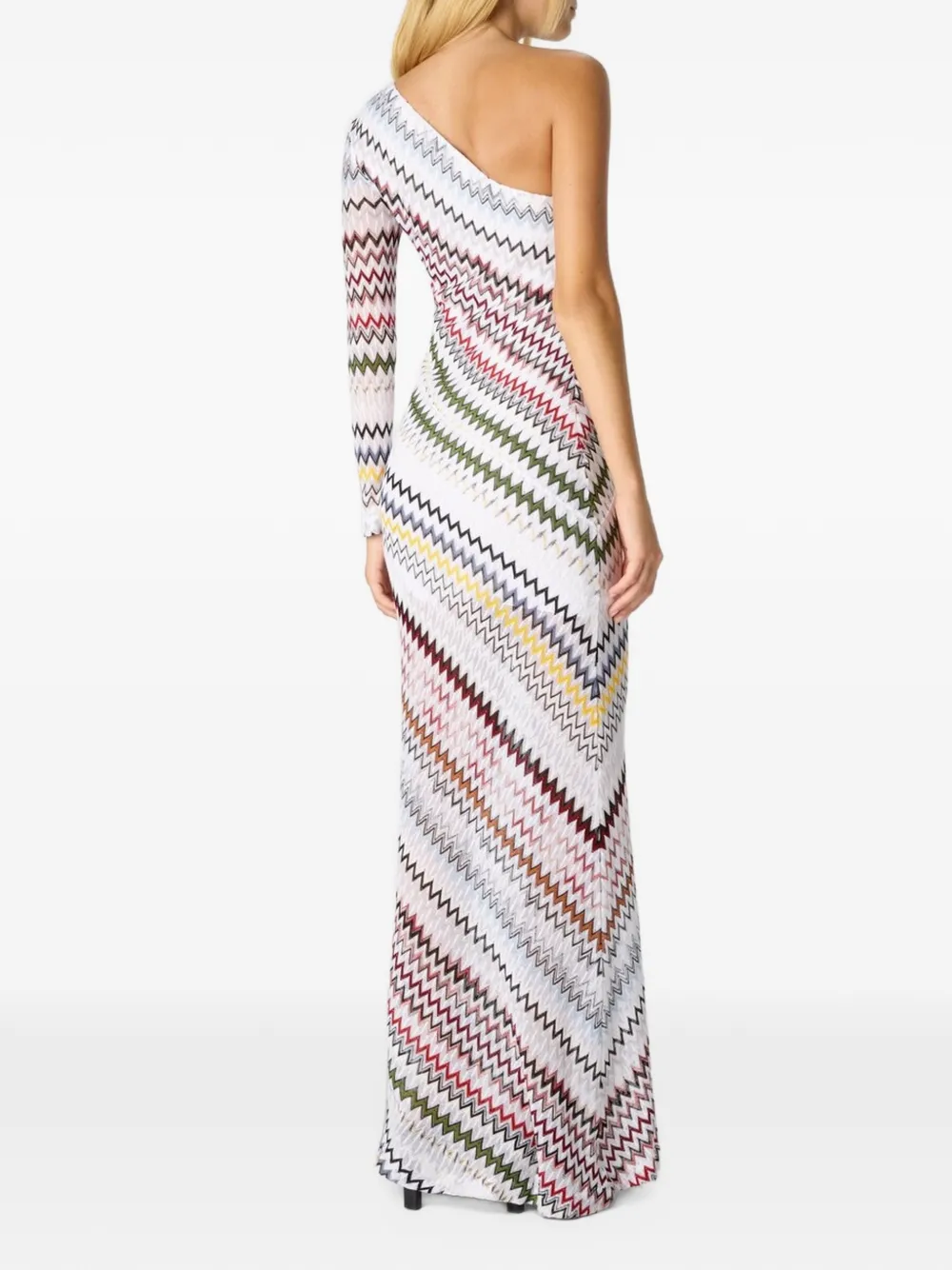 Missoni Asymmetrische maxi-jurk met chevron patroon Wit