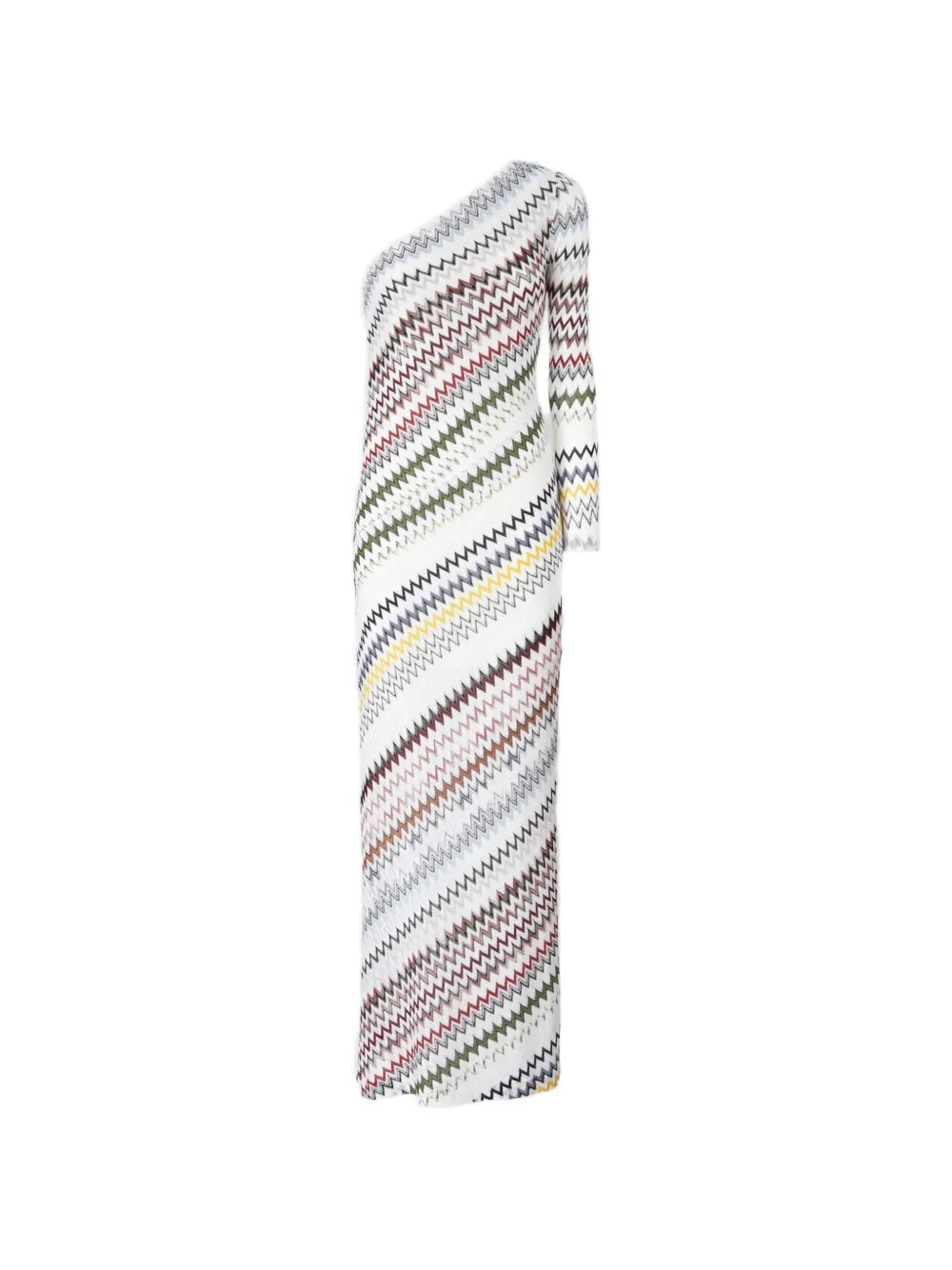 Missoni Asymmetrische maxi-jurk met chevron patroon Wit
