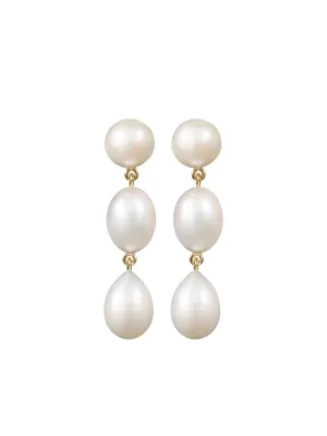 Sophie Bille Brahe Rosette De Perles パール ピアス 14Kイエロー