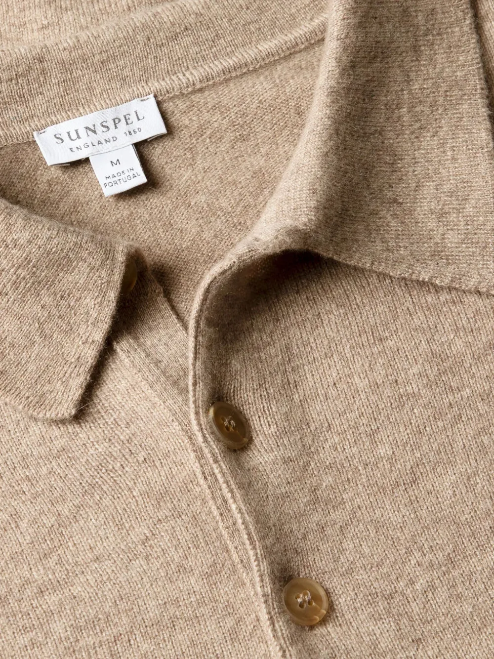 Sunspel long-sleeve polo shirt - Beige