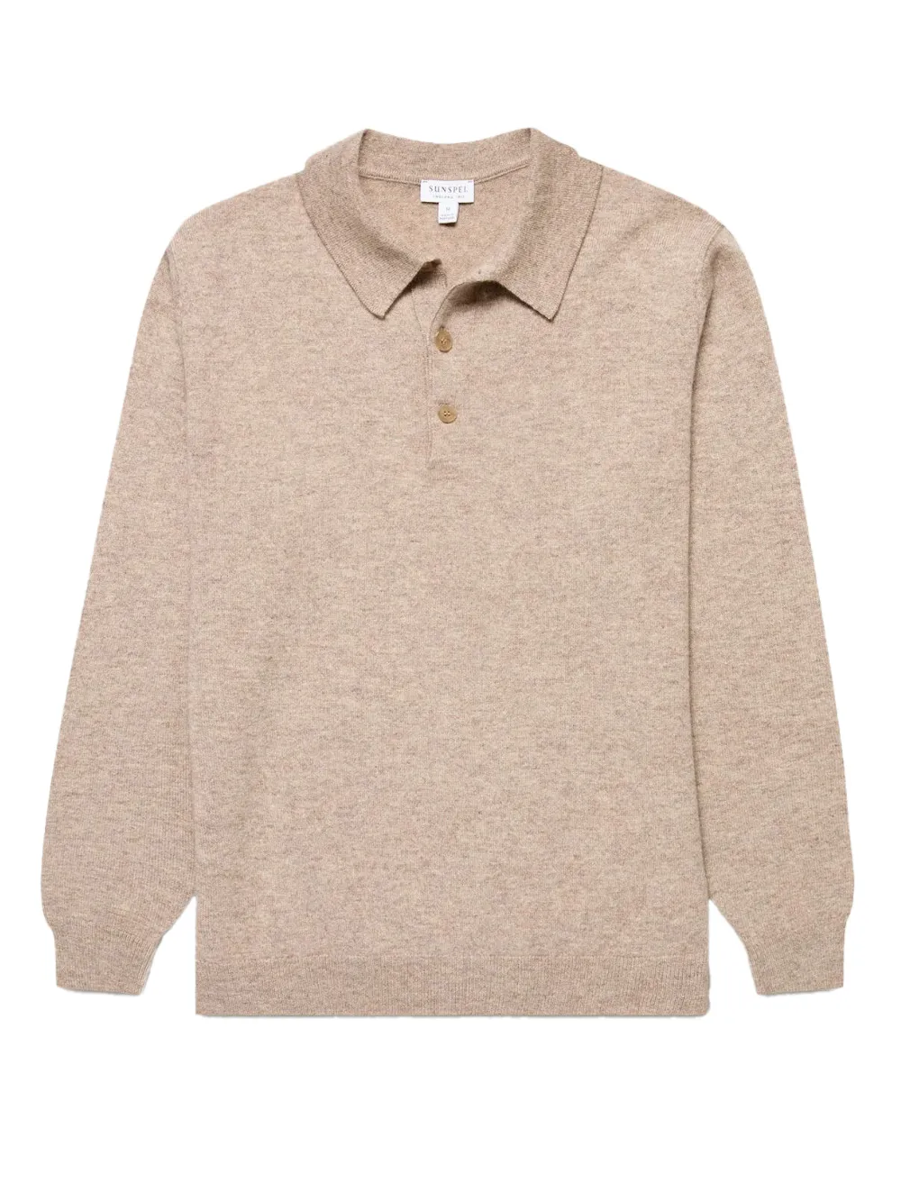 Sunspel+polo+à+manches+longues+-+Tons+neutres