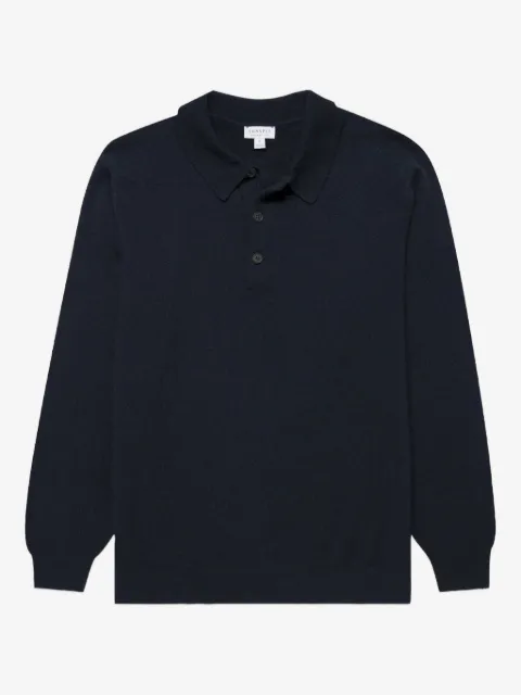 Sunspel playera tipo polo tejida de canalé