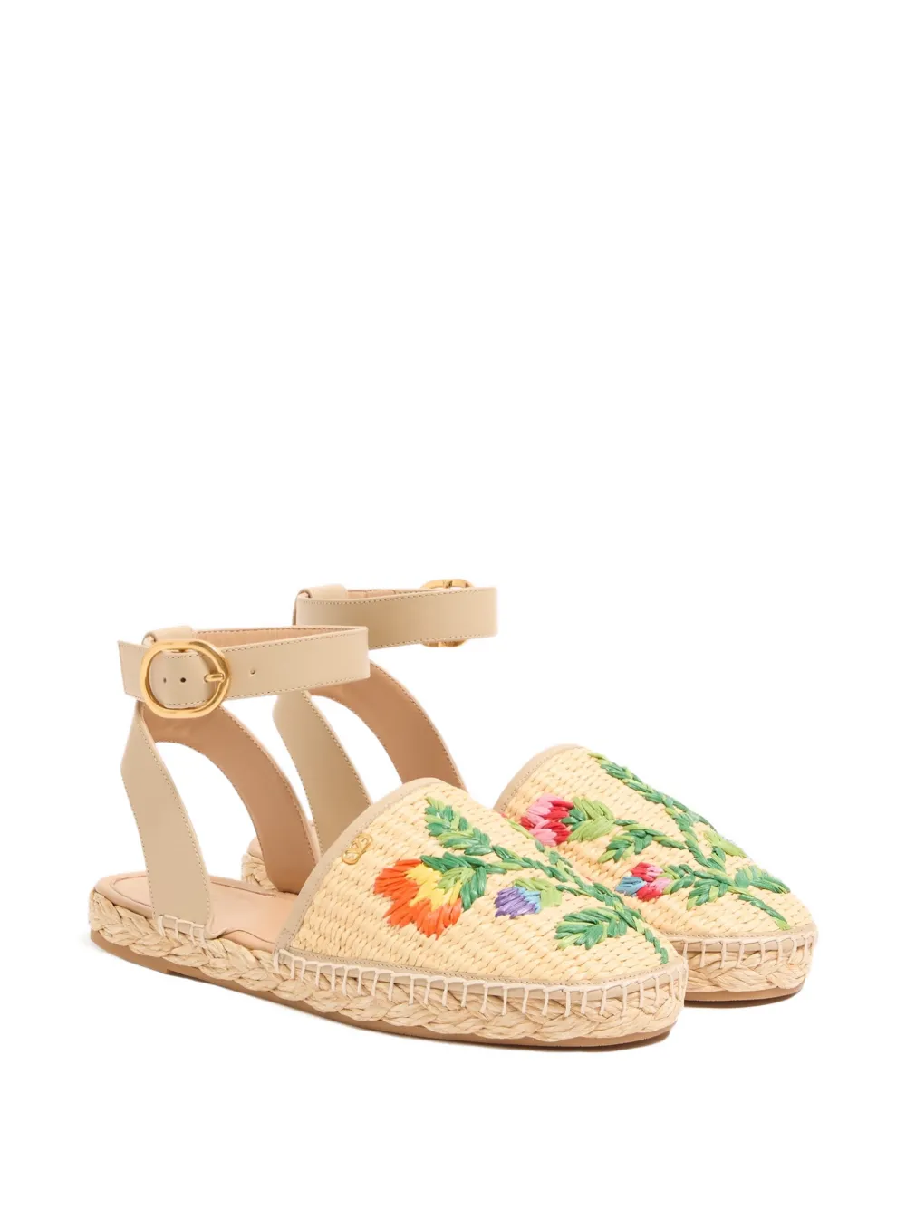 Valentino Garavani Bribri espadrilles met geborduurde bloemen Beige