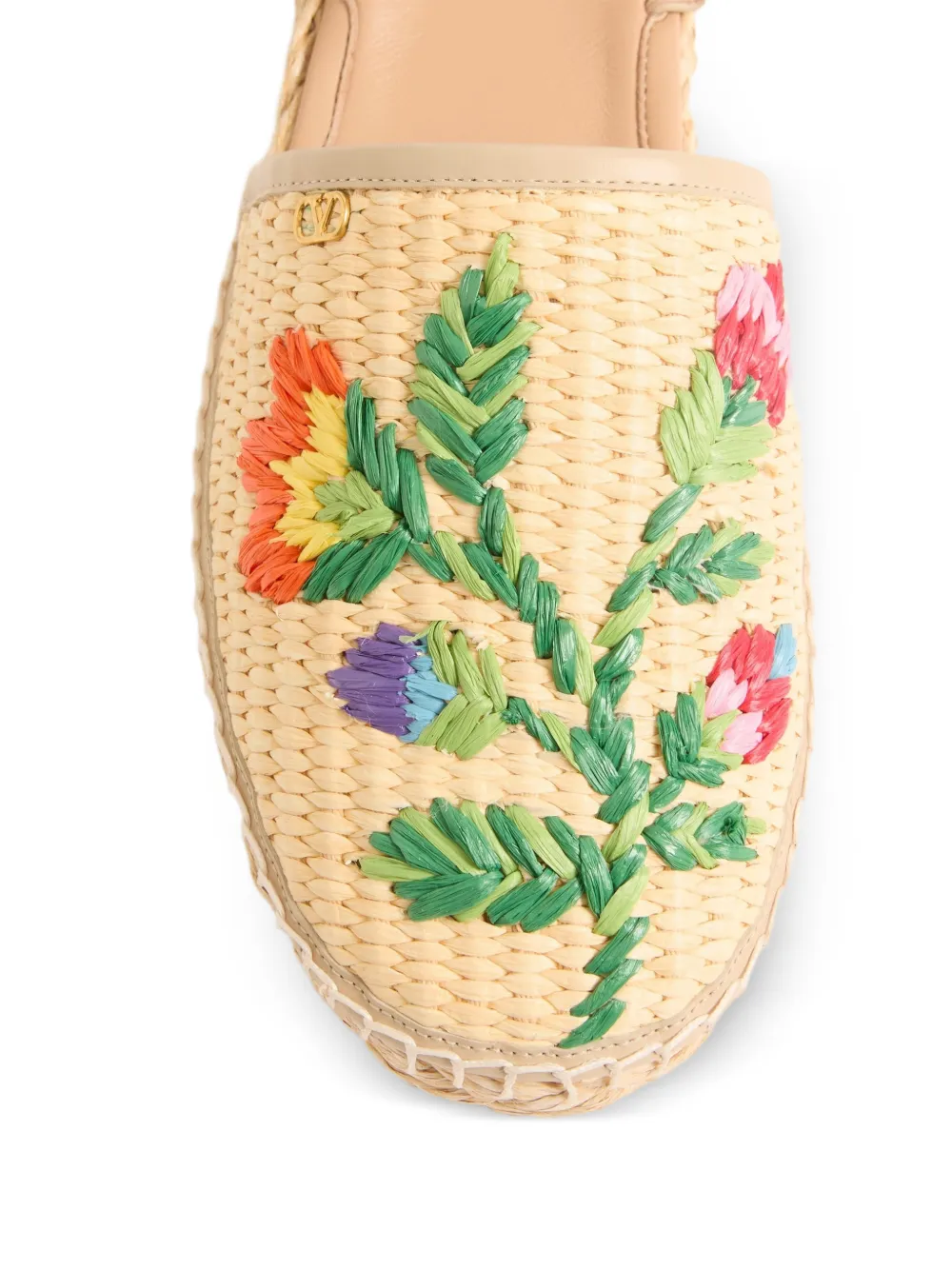 Valentino Garavani Bribri espadrilles met geborduurde bloemen Beige