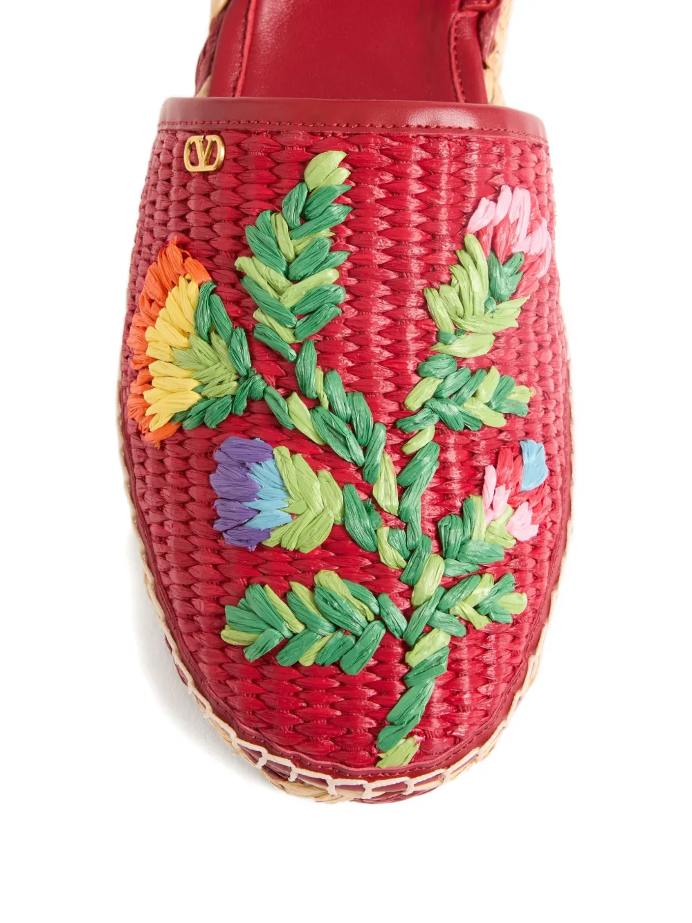 Valentino Garavani Bribri espadrilles met geborduurde bloemen Rood