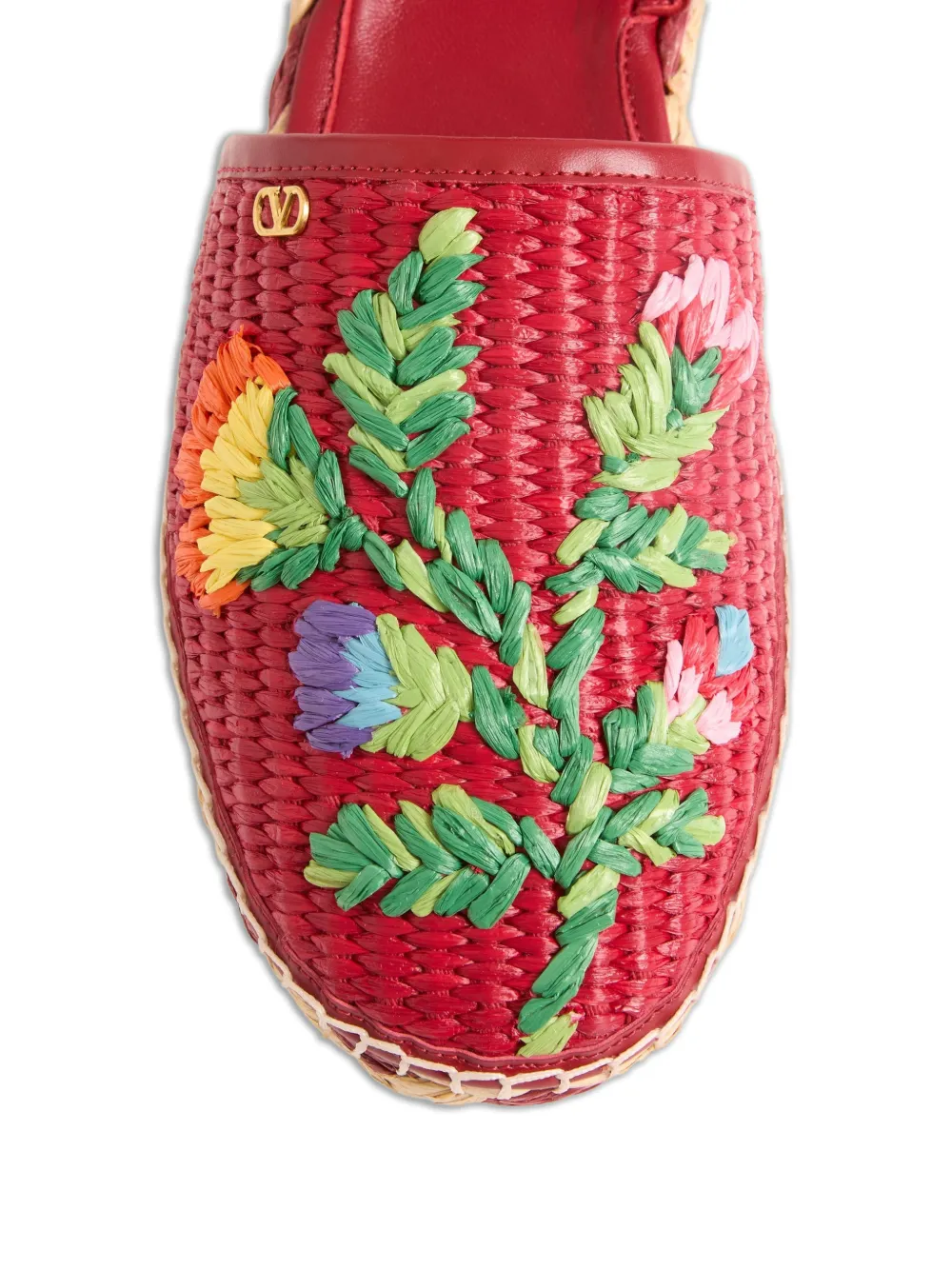Valentino Garavani Bribri espadrilles met geborduurde bloemen Rood
