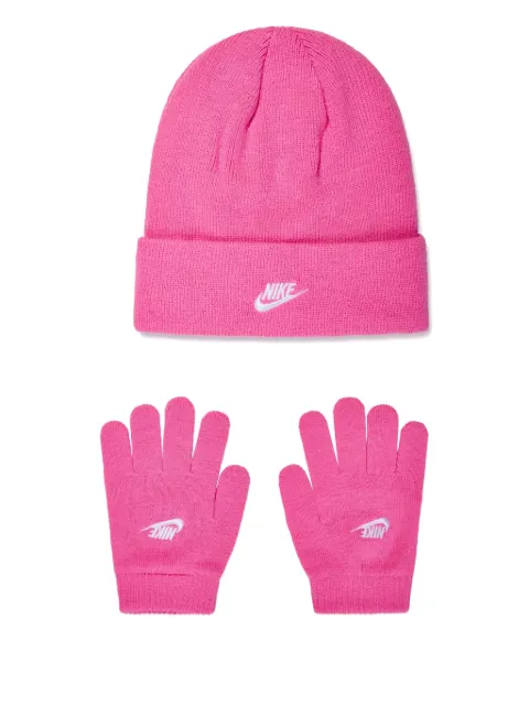 Nike Kids embroidered beanie hat set