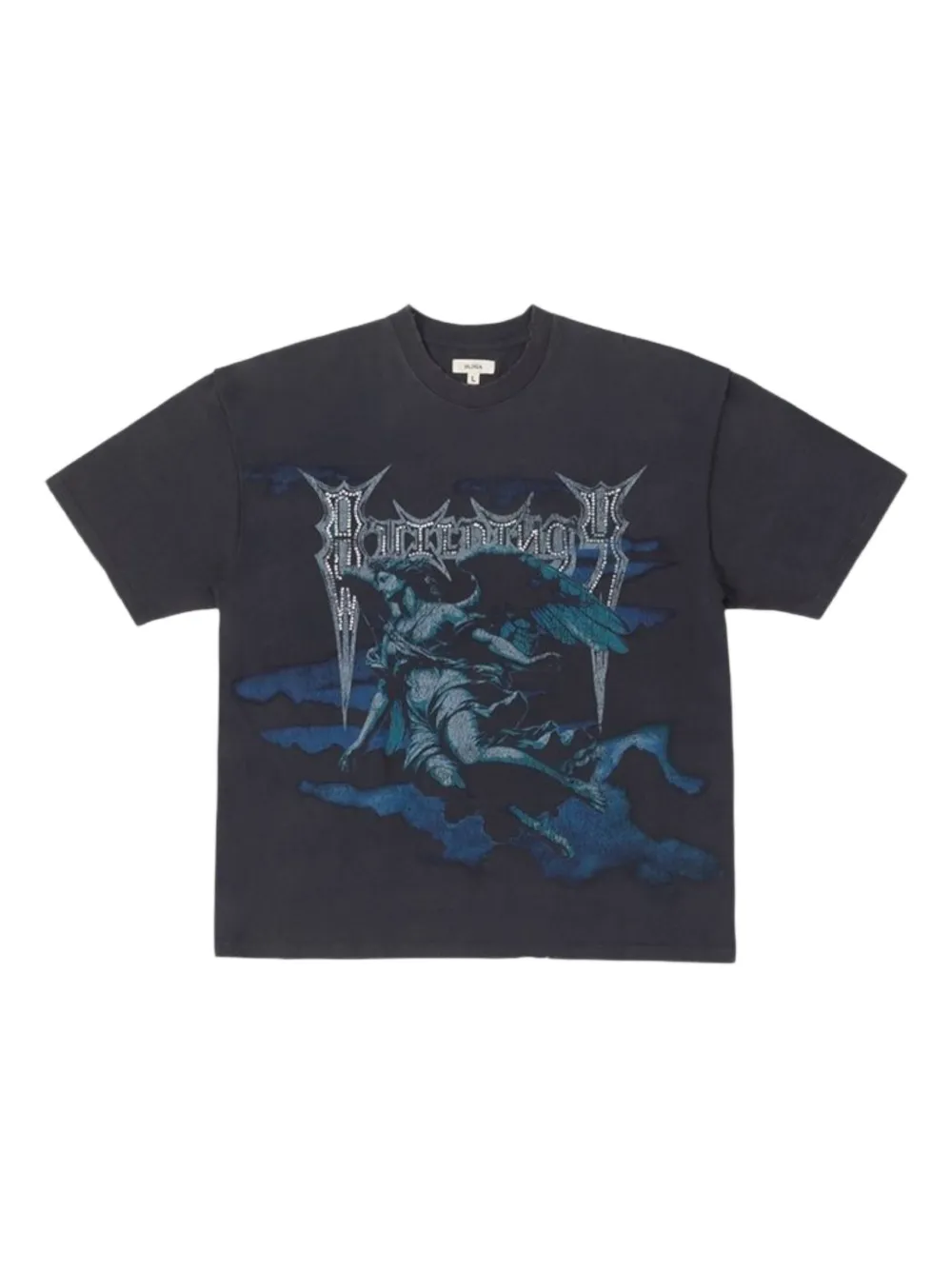 Bldg4 Archaic Rhinestone T-shirt In Black