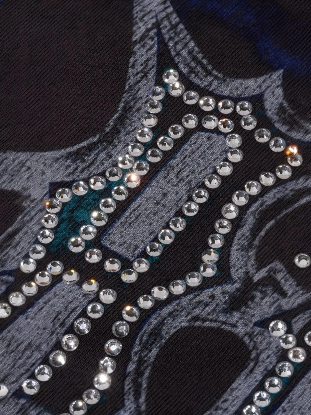 Bldg4 Archaic Rhinestone T-shirt In Black