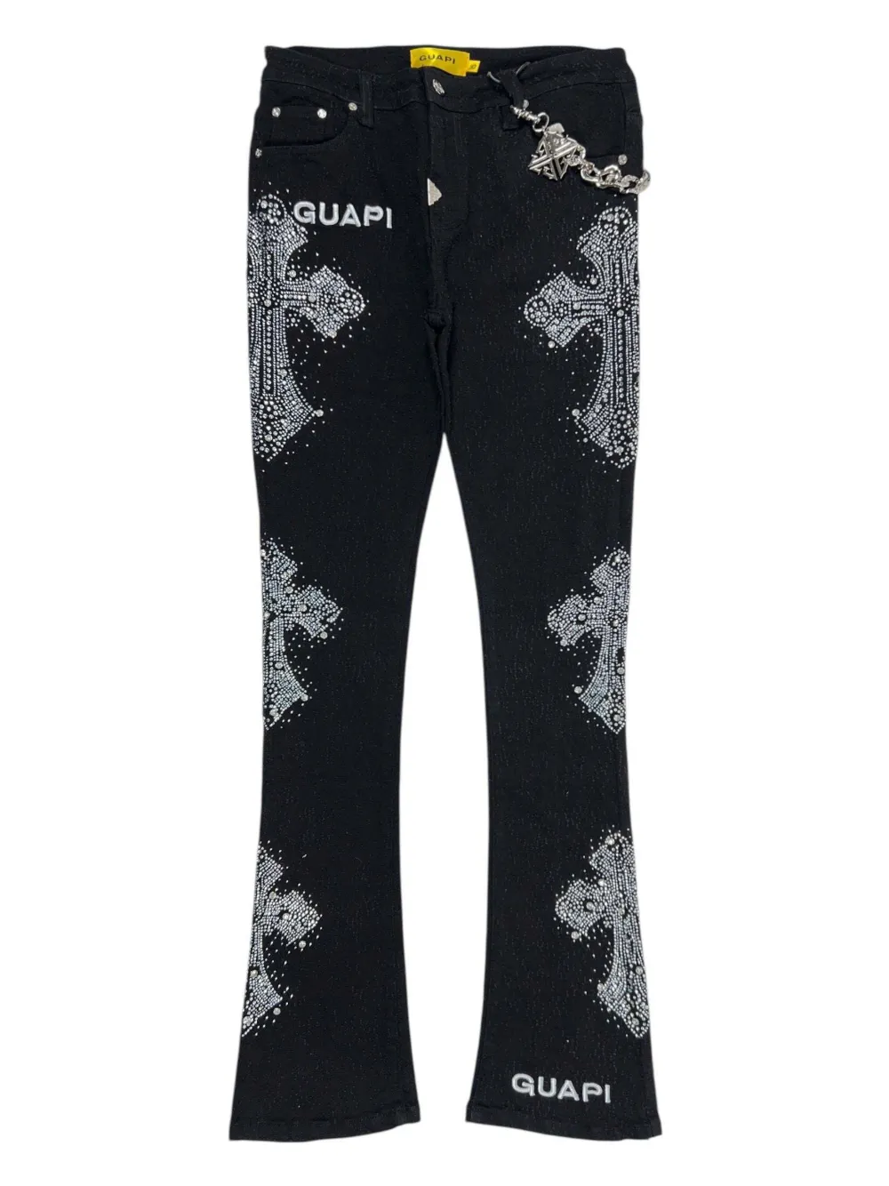 GUAPI jeans con efecto envejecido y detalles de strass | negro | Image 1
