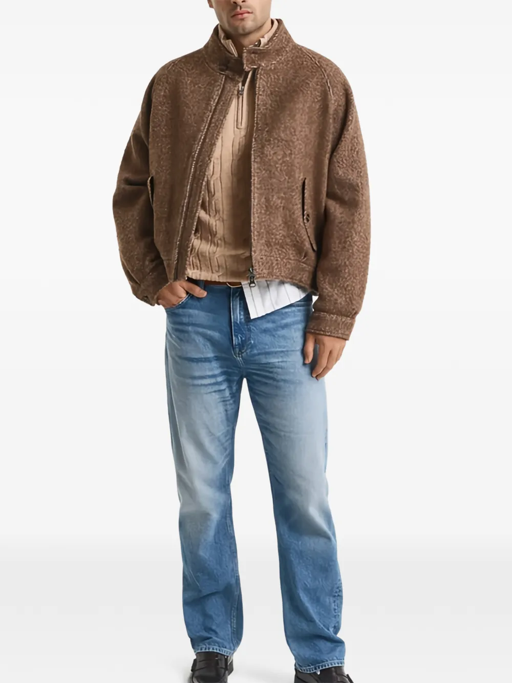 Gant cable-knit half-zip sweater - Beige