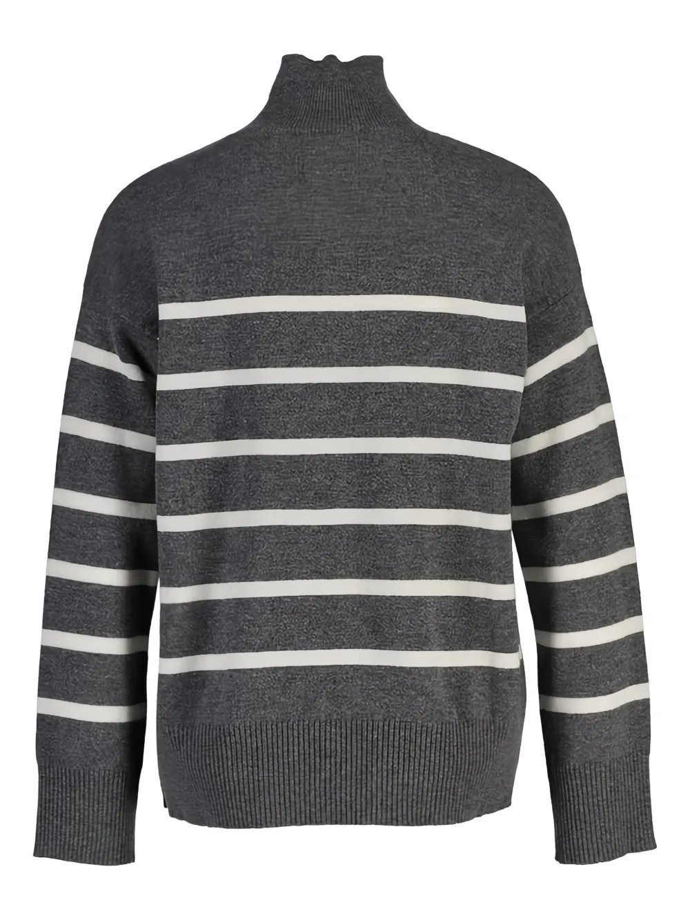 Gant High-neck Striped Sweater In Gray