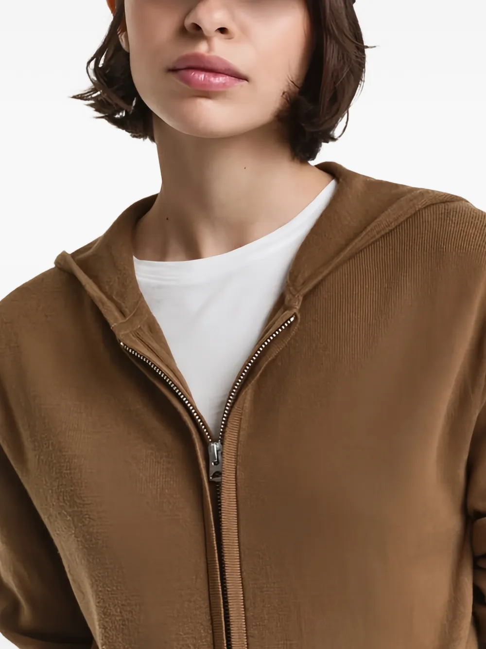 Gant Zip-up Hooded Jacket In Brown