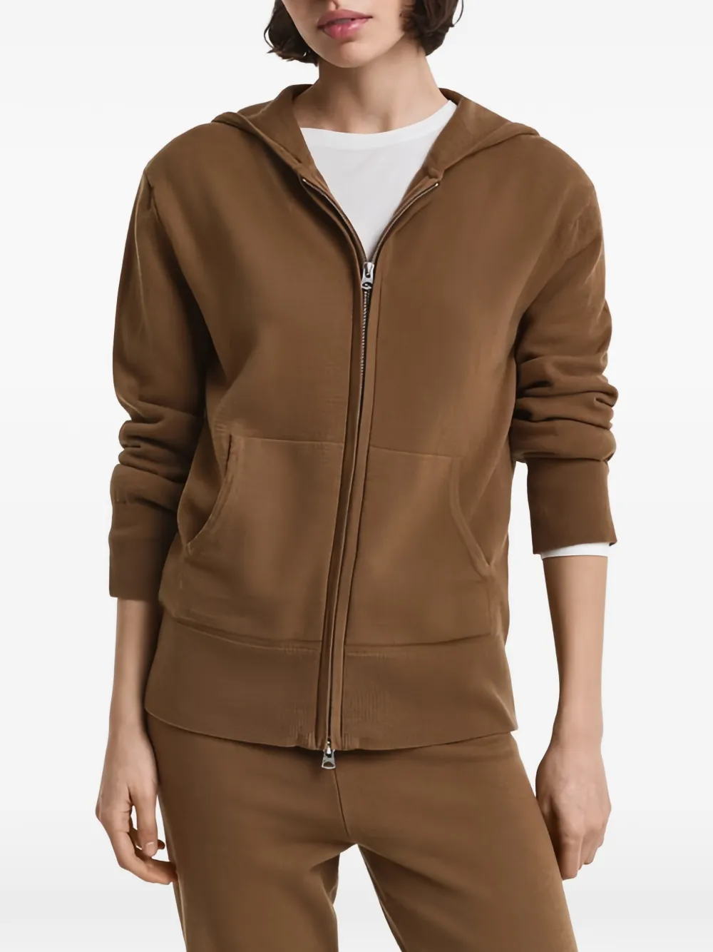 Gant Zip-up Hooded Jacket In Brown