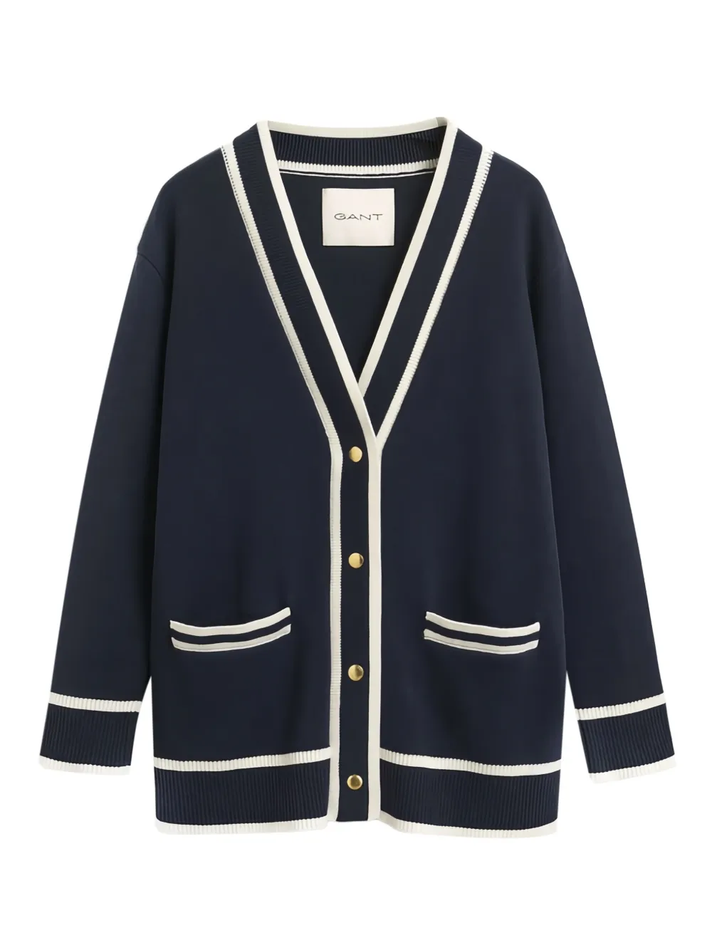 Gant Cardigan con dettagli a contrasto - Blu