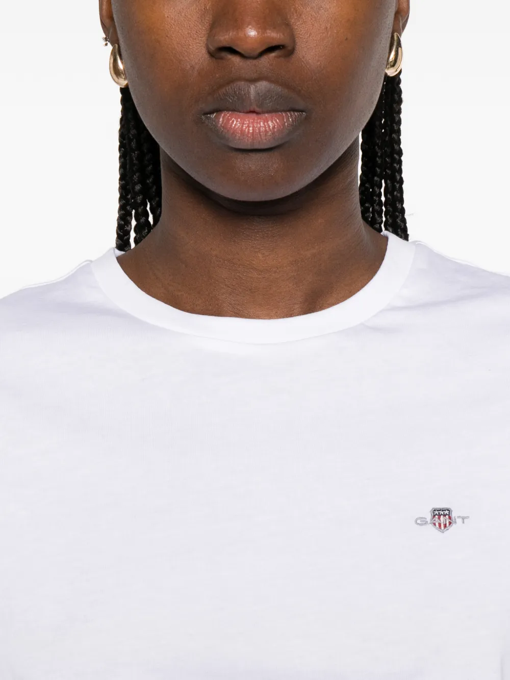 Gant T-shirt met ronde hals Wit