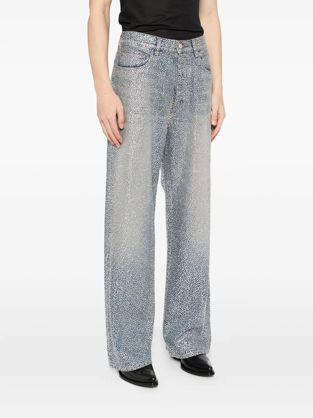 AMIRI embellished straight-leg jeans - Blauw