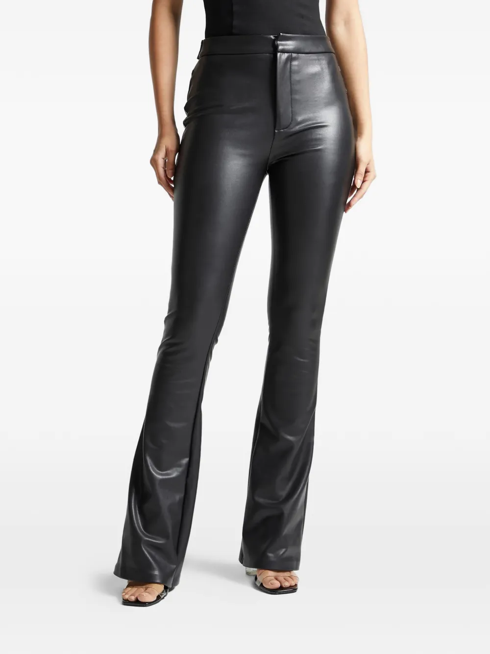 Manière De Voir Flared Patch Pocket Leggings In Black