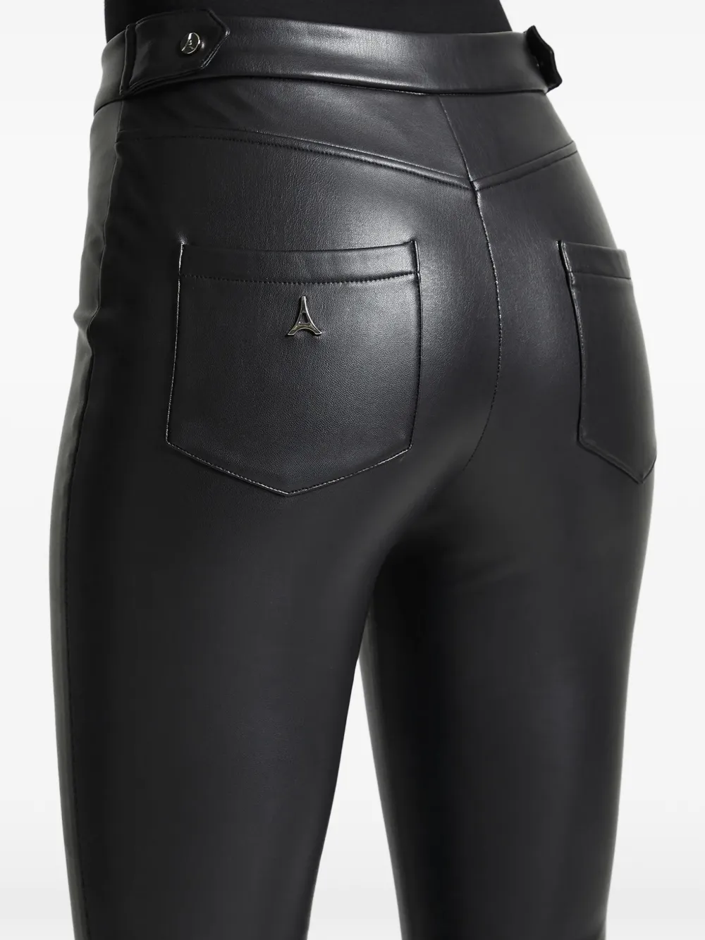 Manière De Voir Flared Patch Pocket Leggings In Black