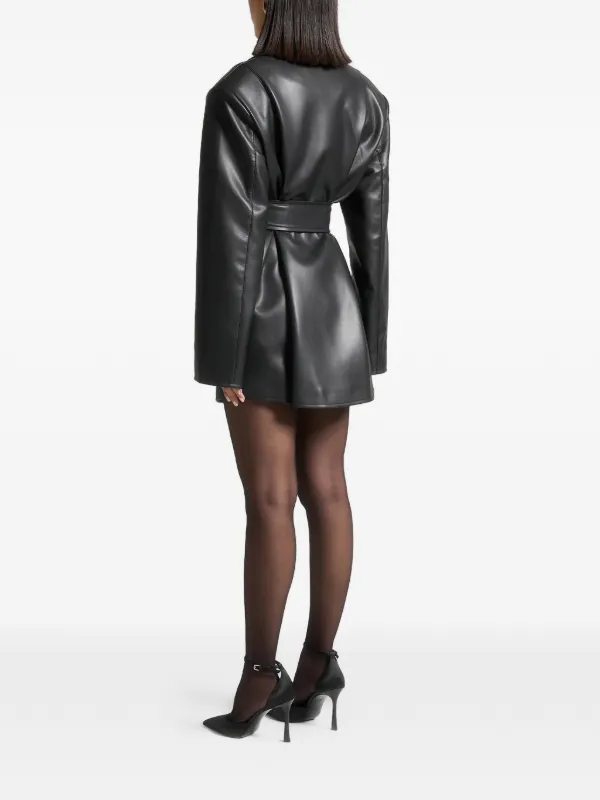 oversized leather blazer dress Sierra Leather Blazer Dress - Black