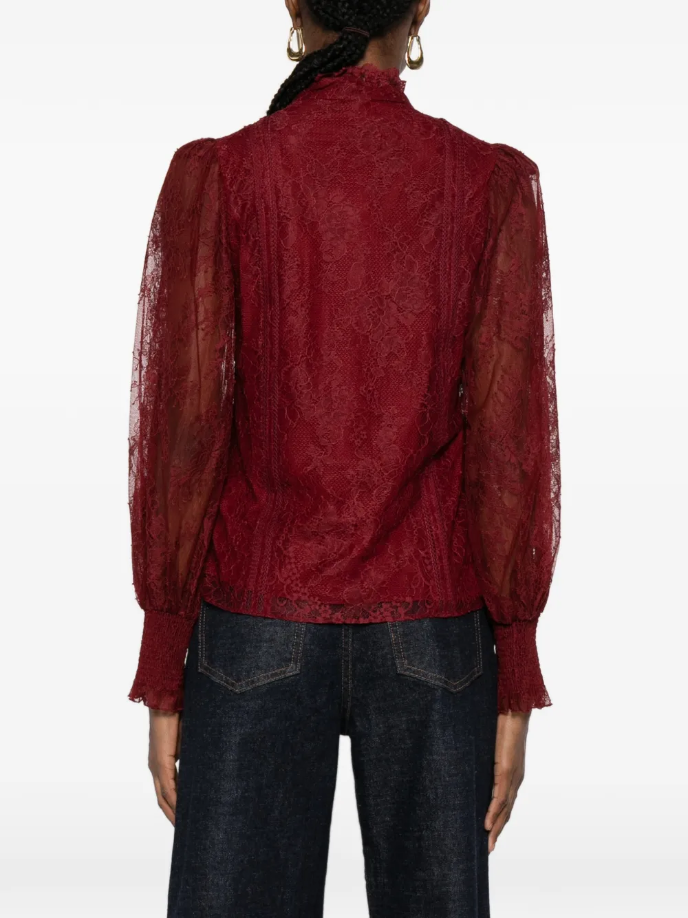 alice + olivia Shirt met kanten detail Rood