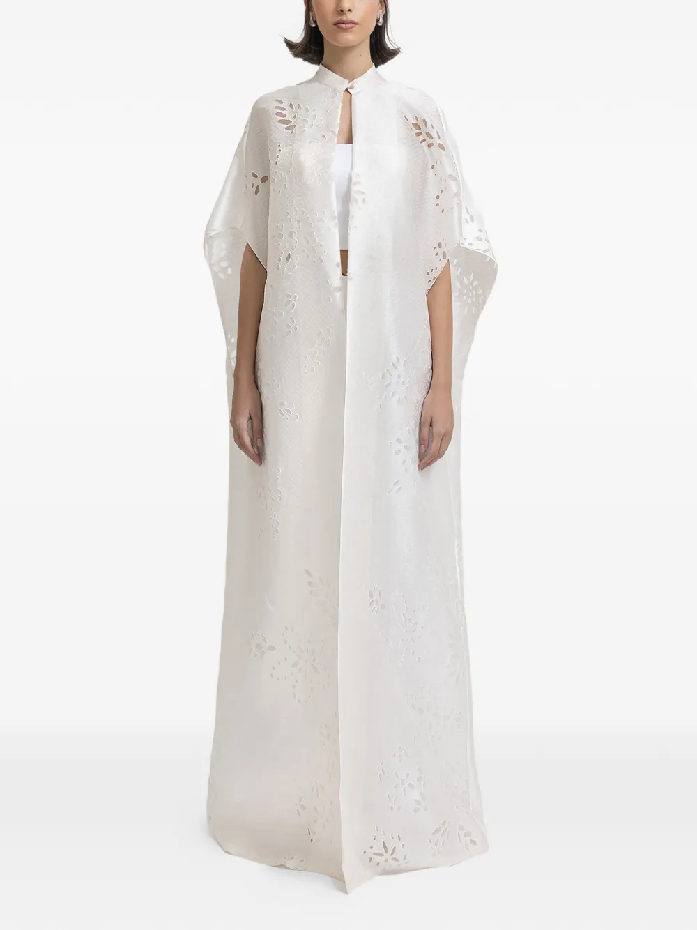 Gemy Maalouf Bodenlanges Cape - Weiß