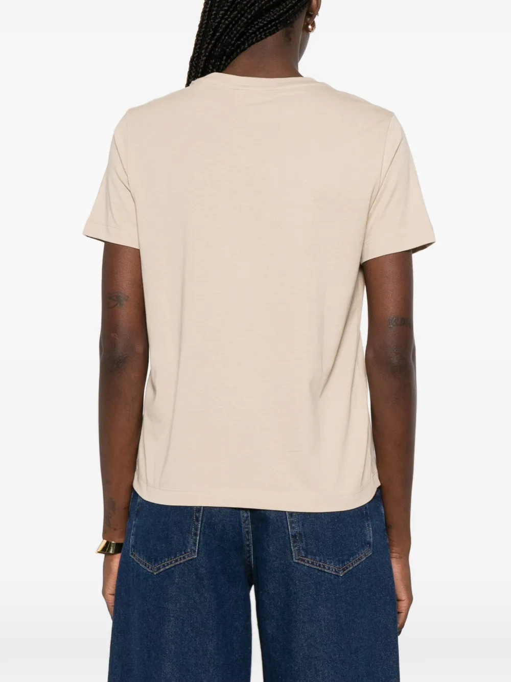 Gant T-shirt met geborduurd logo Beige