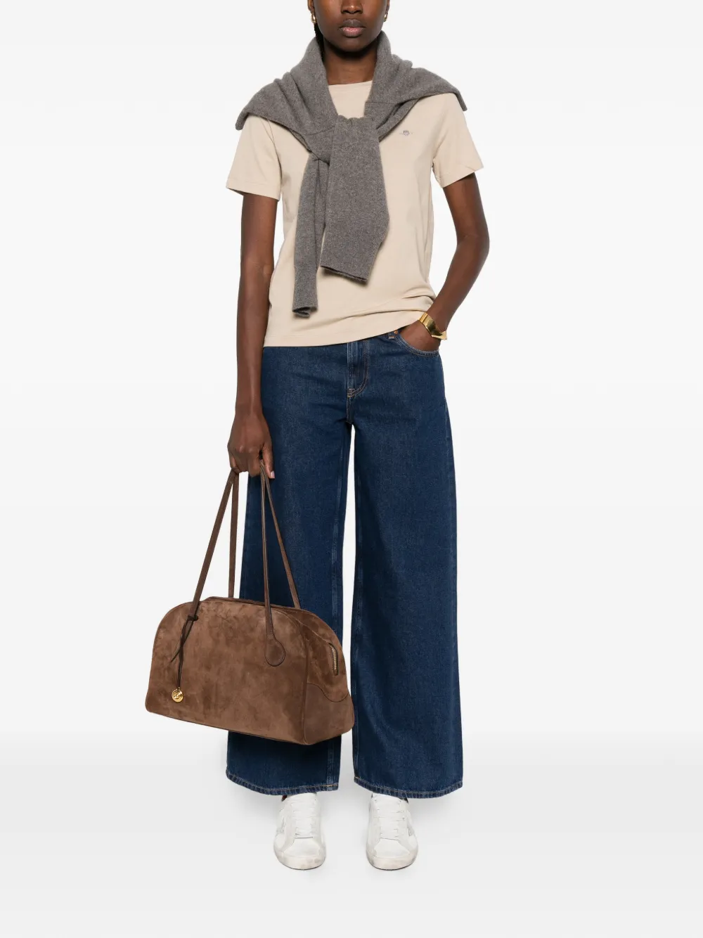  Gant Logo-embroidered T-shirt - Neutrals 