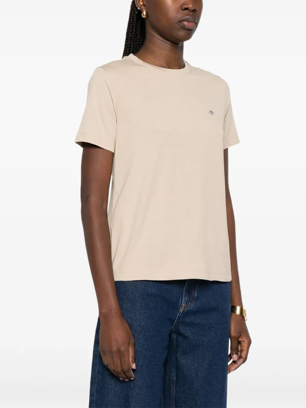  Gant Logo-embroidered T-shirt - Neutrals 