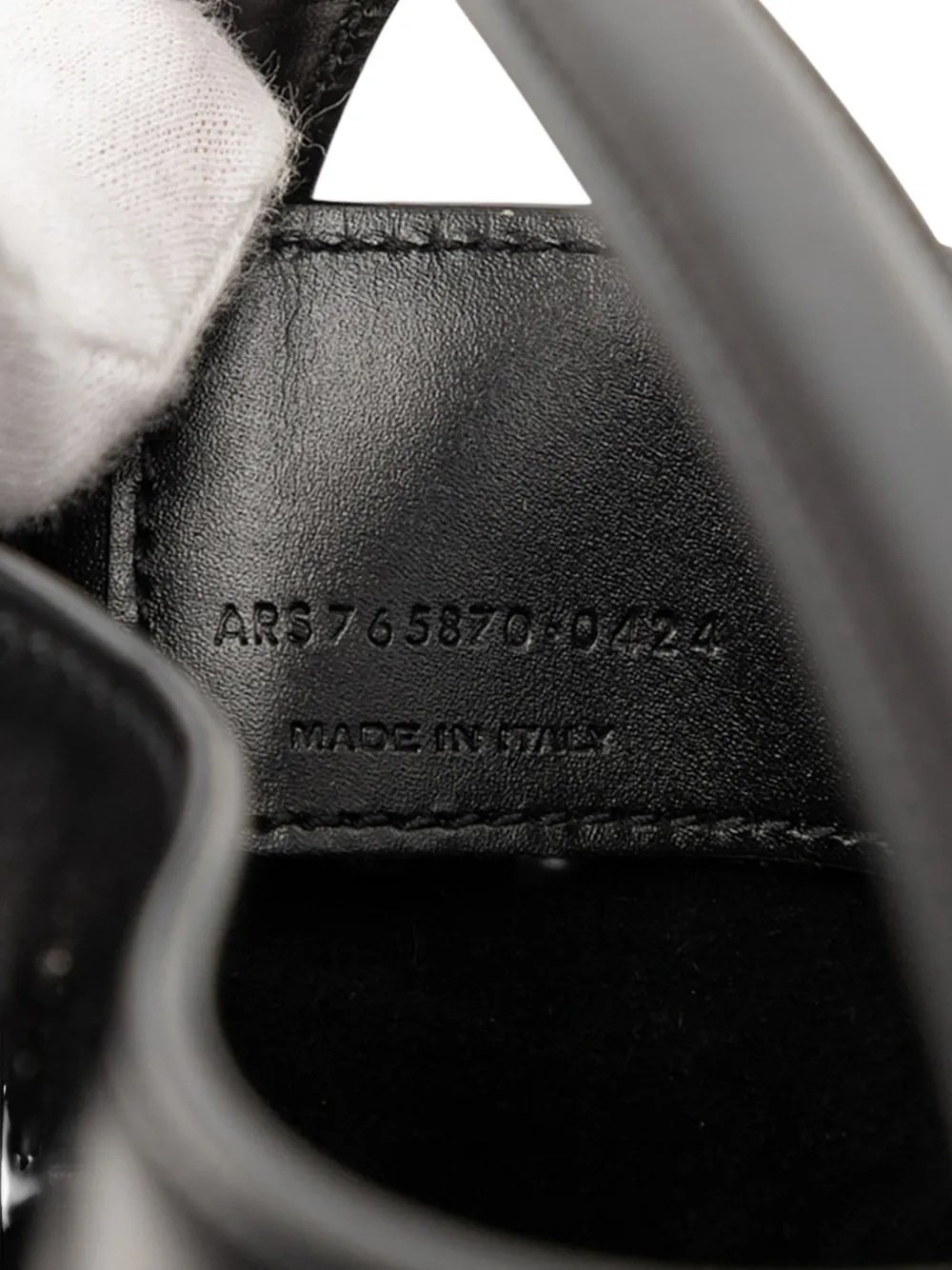 Pre-owned Saint Laurent 2024 Mini Shiny Calfskin Le 37 Bucket Bag Satchel In Black