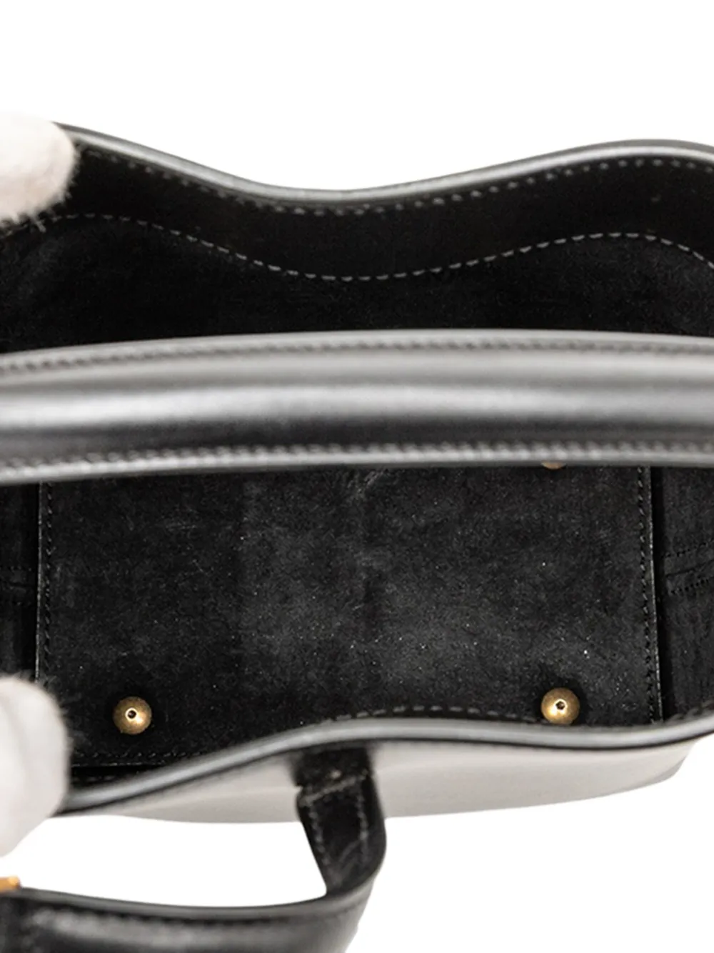 Pre-owned Saint Laurent 2024 Mini Shiny Calfskin Le 37 Bucket Bag Satchel In Black