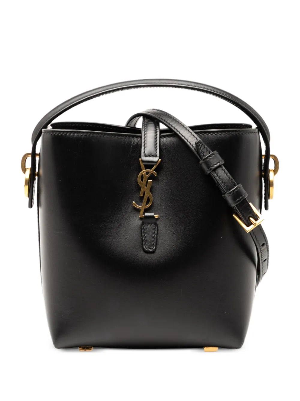 Saint Laurent Pre-Owned 2024 Mini Shiny Calfskin Le 37 Bucket Bag satchel | Black | Image 1