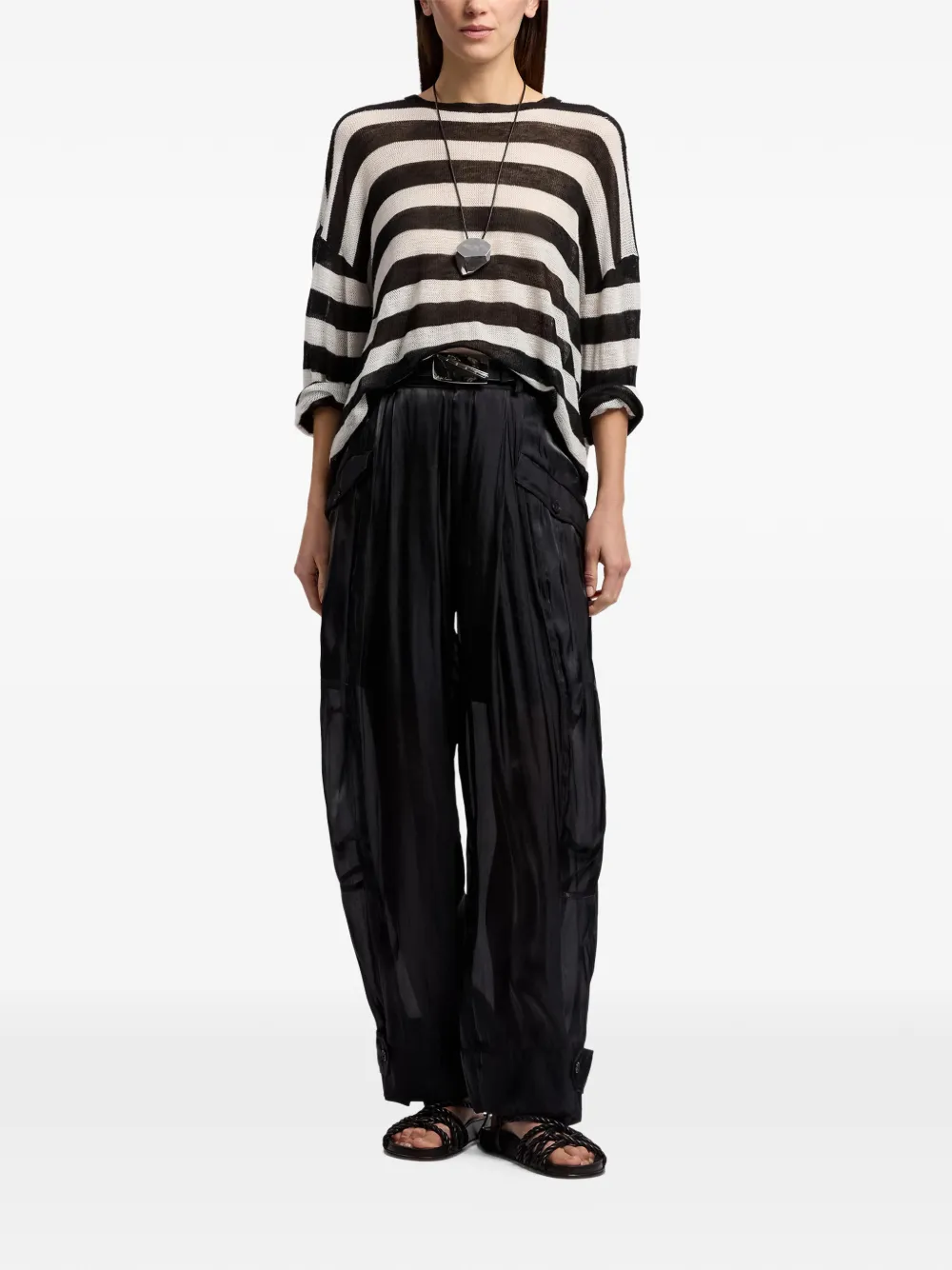 Ralph Lauren Collection Gestreepte trui Zwart