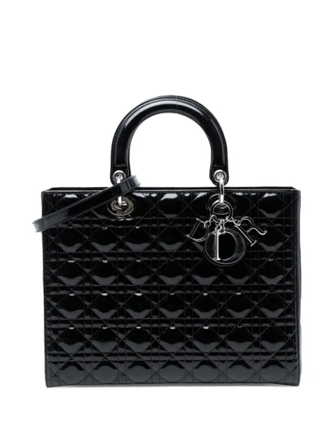 Christian Dior Pre-Owned 2014 Large Patent Cannage Lady Dior satchel