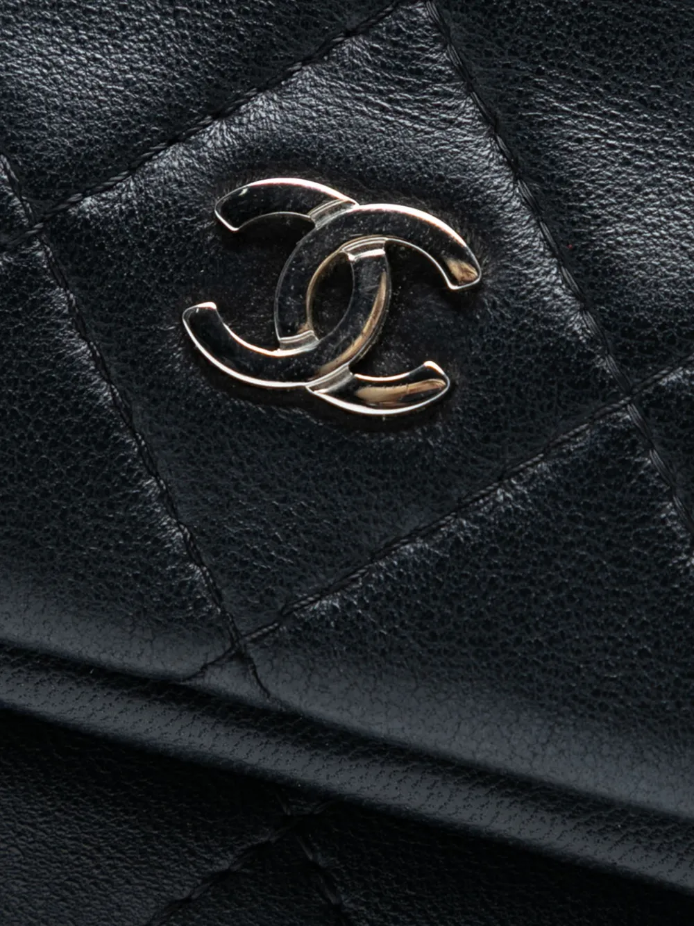 CHANEL Pre-owned 2014 Quilted Lambskin Cc Beauty Foldover Clutch Bag In Black
