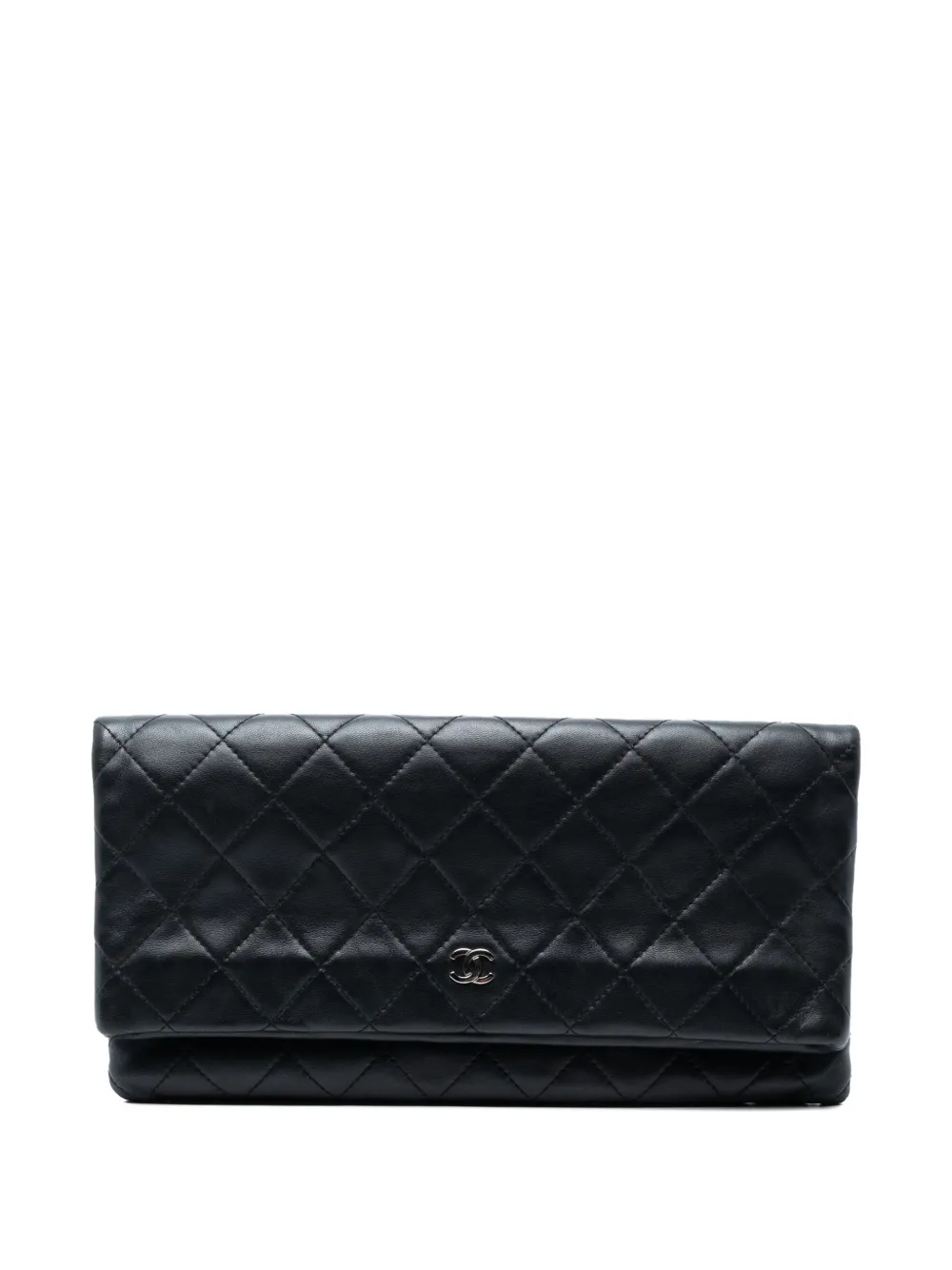 CHANEL Pre-Owned 2014 Quilted Lambskin CC Beauty Foldover clutch bag - Nero